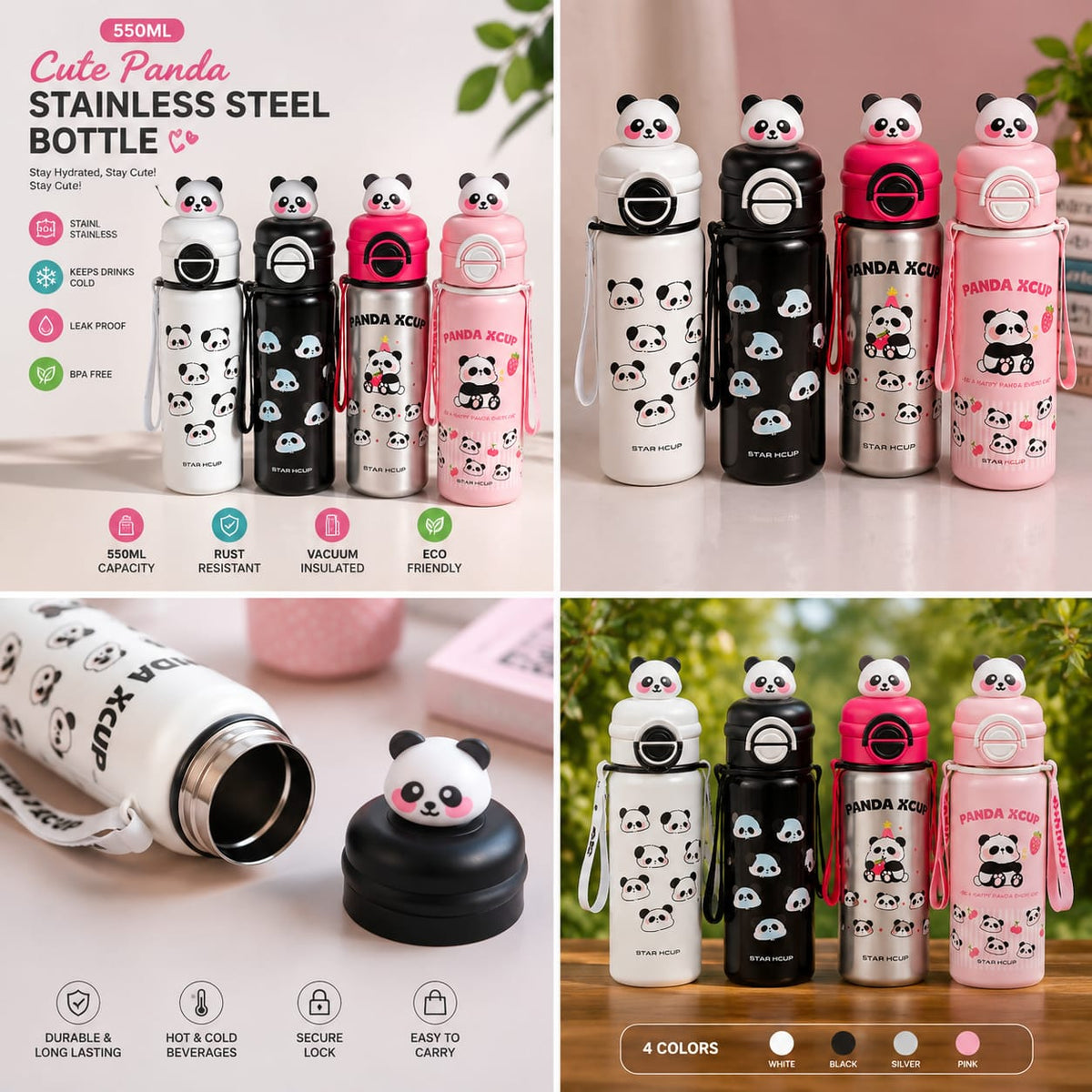 316 Stainless Steel Cute Panda Bottle