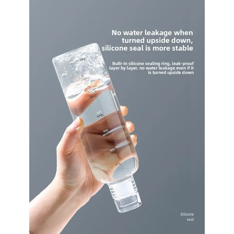 Transparent Scale Water Bottle Creative Large Capacity ( plastic )