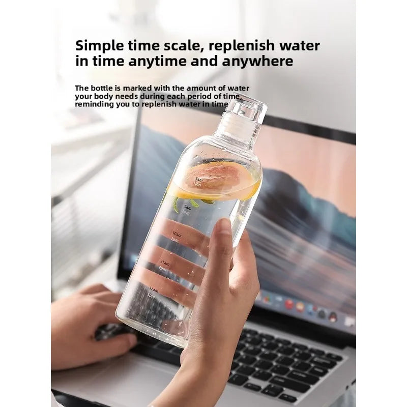 Transparent Scale Water Bottle Creative Large Capacity ( plastic )