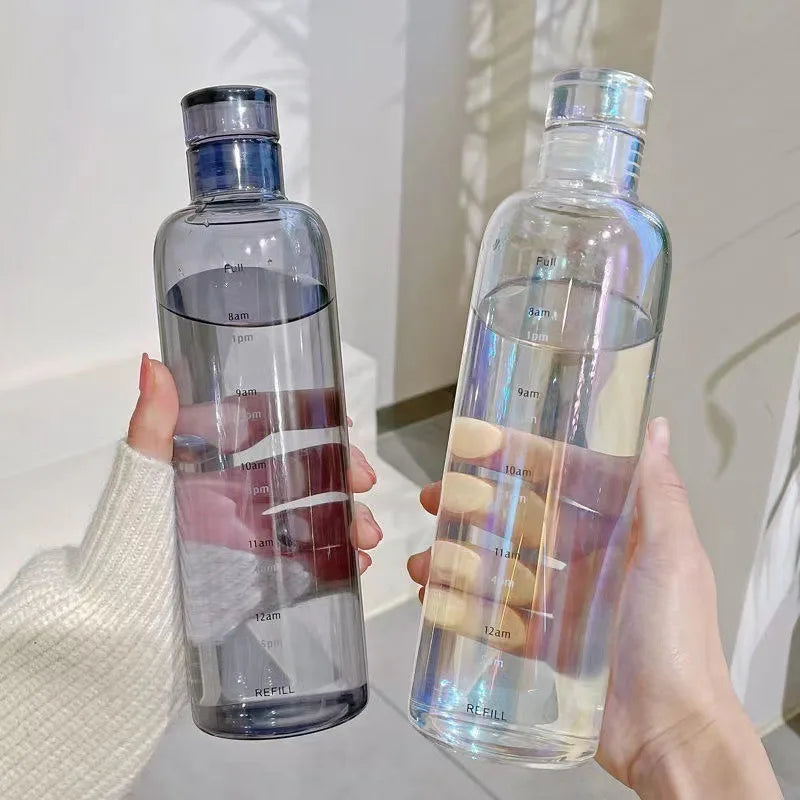 Transparent Scale Water Bottle Creative Large Capacity ( plastic )