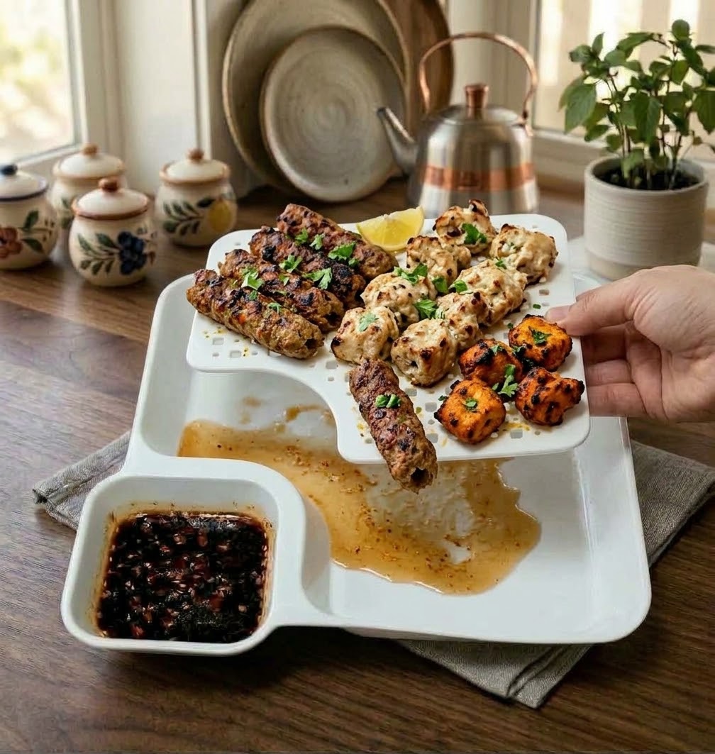 2-in-1 Snack & Feeding Plate with Sauce Compartment