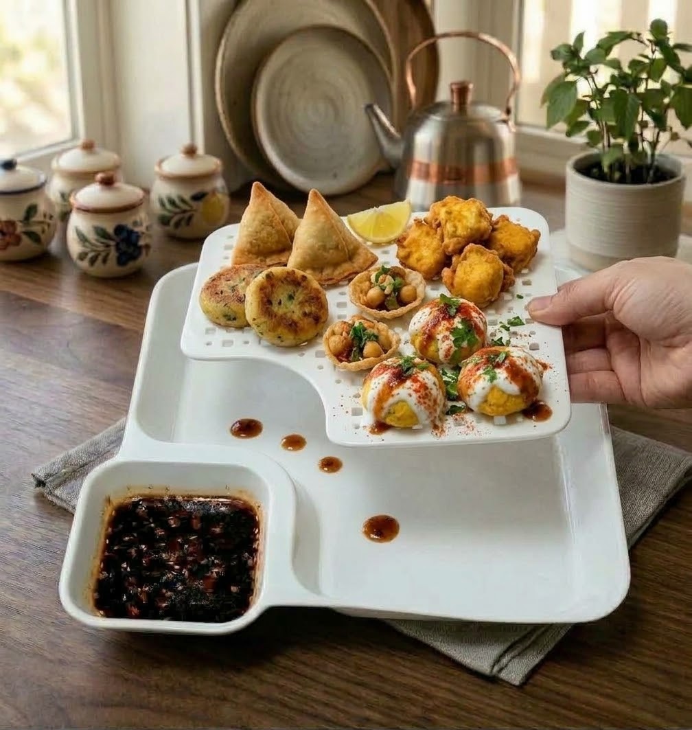 2-in-1 Snack & Feeding Plate with Sauce Compartment