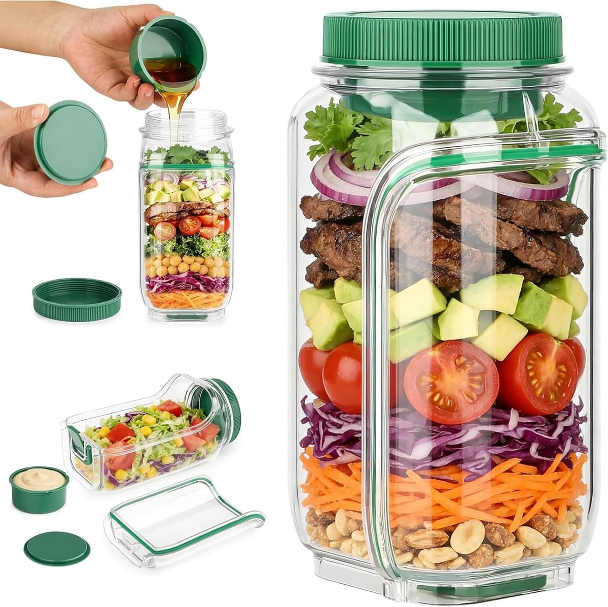 Salad Pod Storage Jar 🥗 Keep Your Salads Fresh On-The-Go