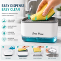 Soap Pump Caddy Soap Dispenser, Automatic 2 in 1 Liquid Soap Dispenser Automatic Soap Pump With Sponge Holder Latest Kitchen Tool Good Quality