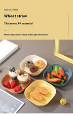 plate SET with stand  10Pcs Multi-function Spit Bone Dish Household Food Grade Plastic Spit Bone Dish Round Square Set Dining Table Side Plate