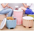 1 Piece Storage Stool Plastic Large Capacity Stackable Storage Box Footstool