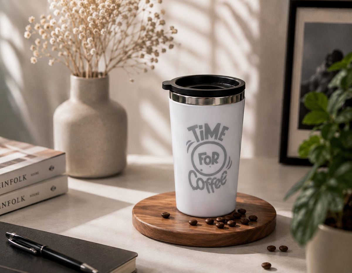 BEAST MUG 450ml Coffee Mugs Stainless Steel 450ml Coffee Cups with Lid Time For Coffee Mugs
