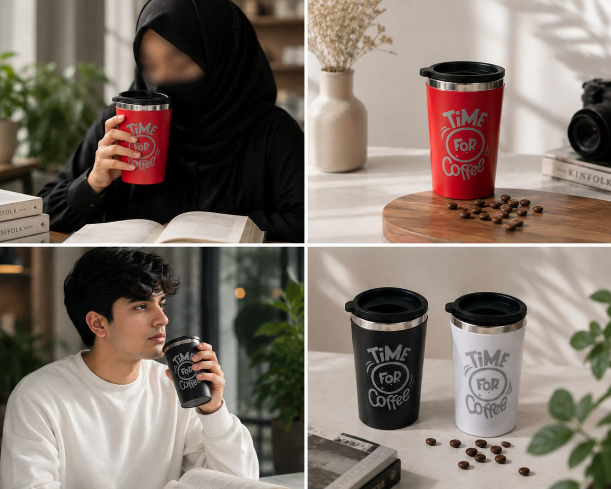 BEAST MUG 450ml Coffee Mugs Stainless Steel 450ml Coffee Cups with Lid Time For Coffee Mugs