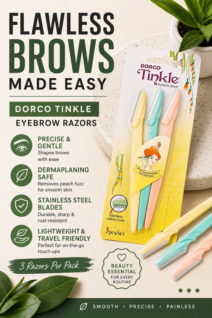 Tinkle Eyebrow Razor Pack of 3 - Face Hair Removal