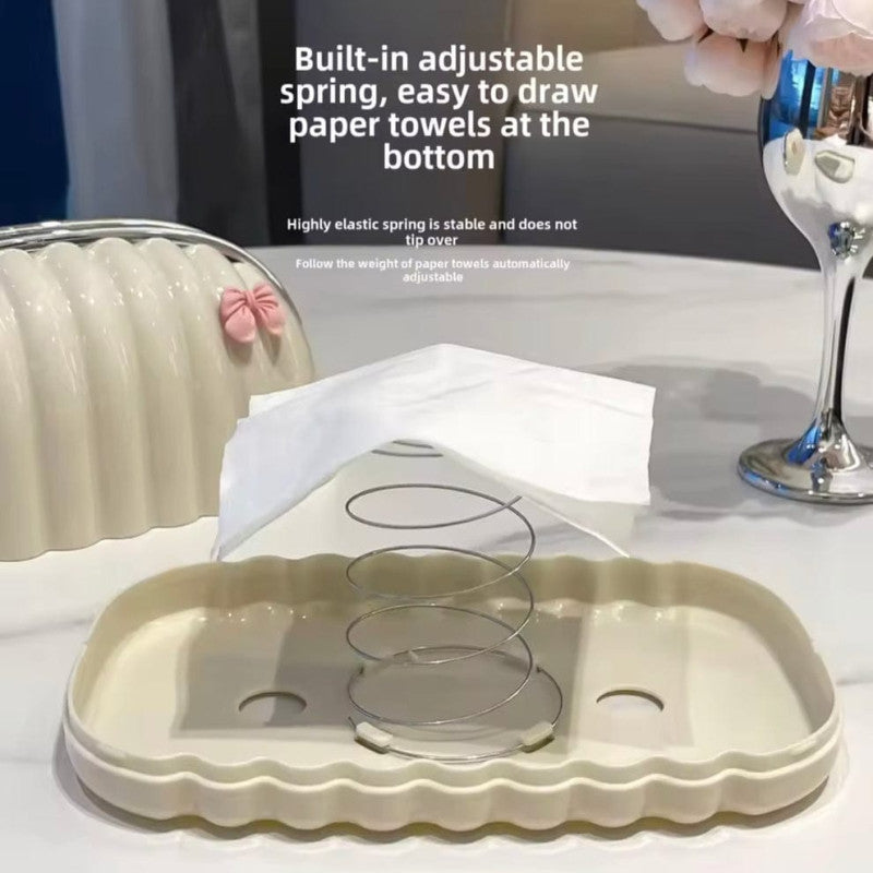 Luxury Tissue Box Desktop Organizer Shell Tissue Box