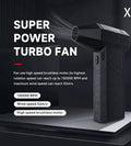 X8 New Dust Blower High Speed Turbo Violent Fan 5-Speed Handheld Jet Blower with Screen Display for Keyboard Car House Cleaning